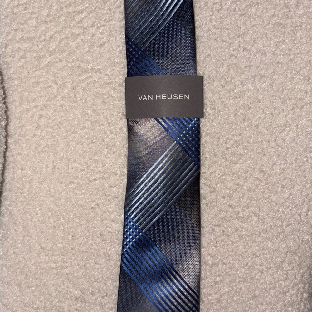 Van Heusen Navy and Charcoal Men's Tie